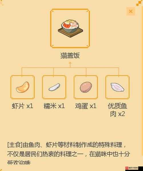 小森生活游戏内猫盖饭食谱详细配方及制作方法一览